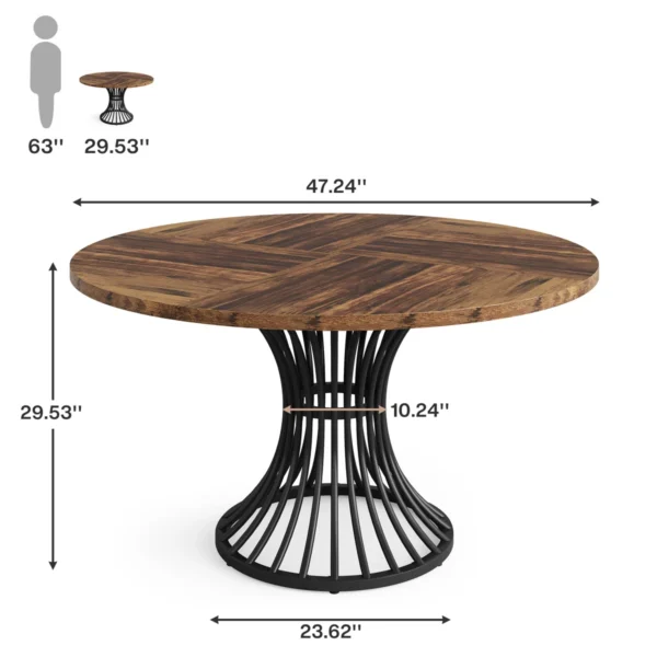 Ashiyah Round Metal Base Dining Table - Image 2