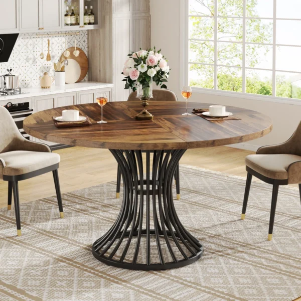 Ashiyah Round Metal Base Dining Table
