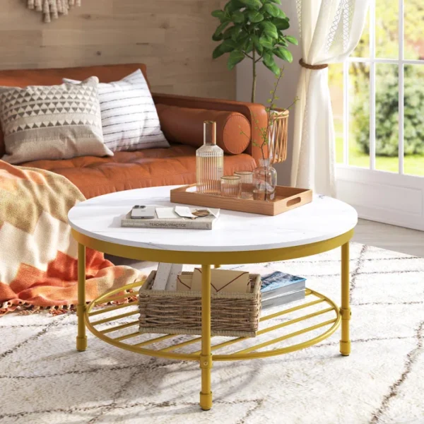 Breyon Nesting 4 Legs Round Coffee Table with Storage