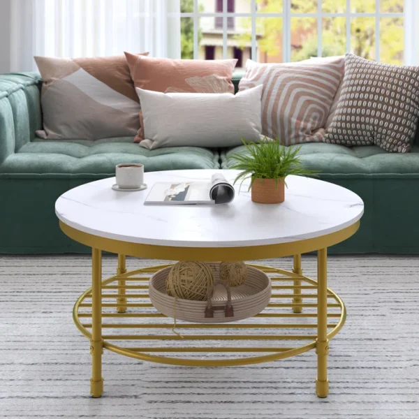 Breyon Nesting 4 Legs Round Coffee Table with Storage - Image 2