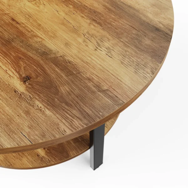 Lucylla Single Round Coffee Table with 2-Tier Storage - Image 4