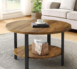 Lucylla+Single+Round+Coffee+Table+with+2-Tier+Storage
