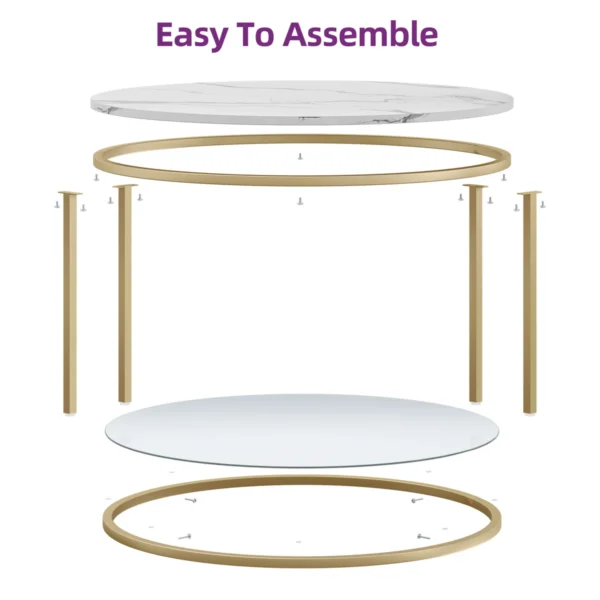 Rotherham Round Coffee Table with Storage - Image 2