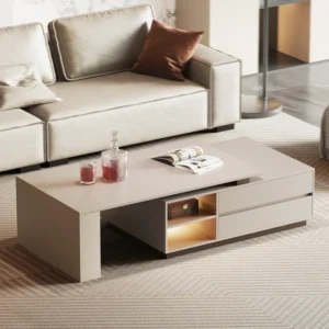 Buckwell Extendable Coffee Table with Sensor LED Lights & Storage Drawers